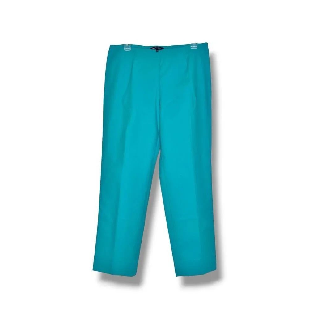 Lafayette 148 New York "Bleecker" Cropped Pants in Vibrant Turquoise Women’s 8